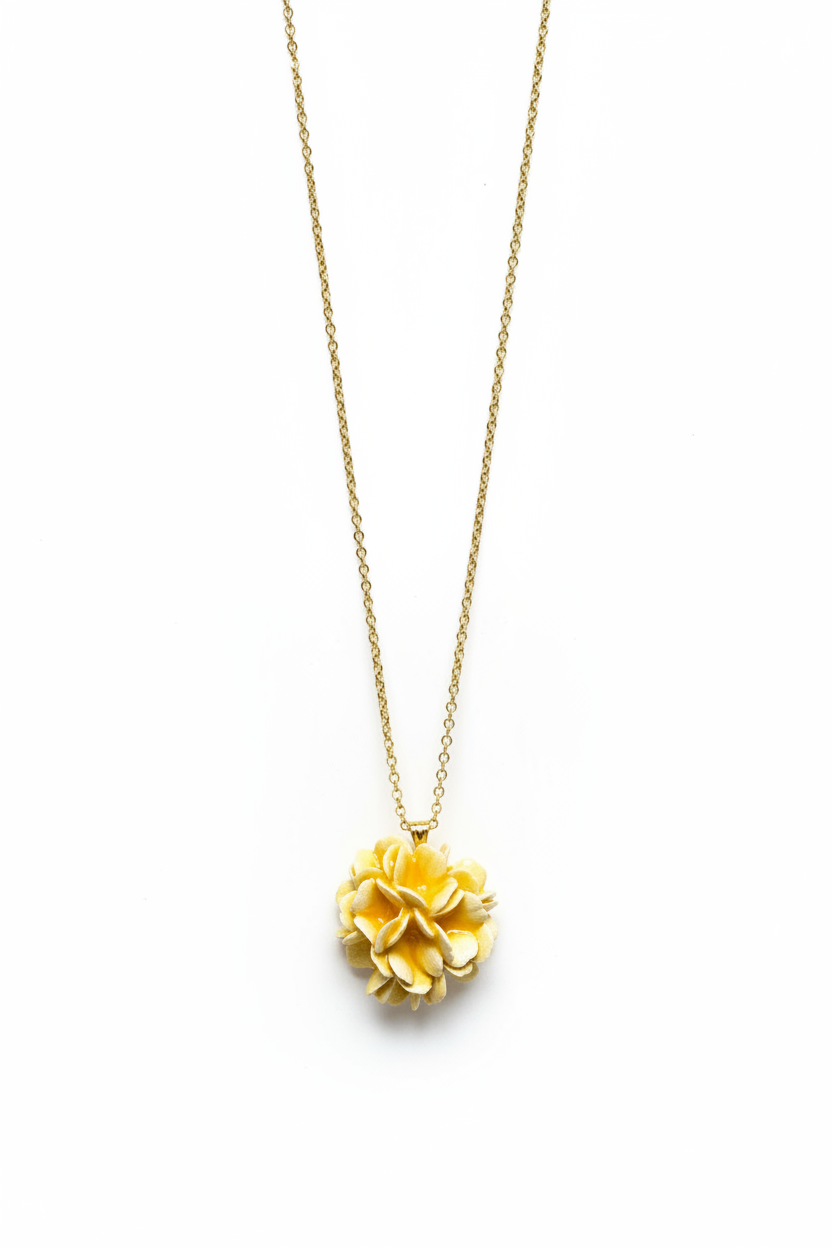 Collana fiore giallo catena sistemata