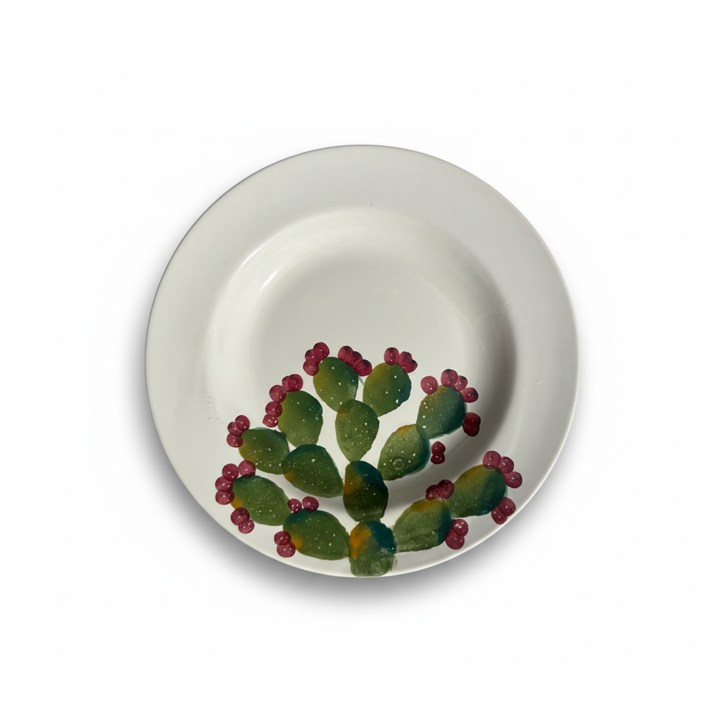 Piatto ceramica sfondo bianco