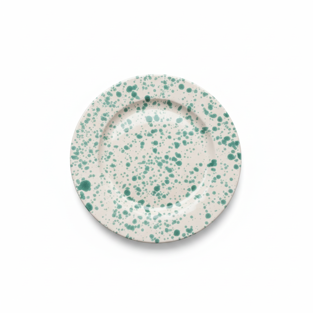 Piatto schizzato verde sfondo bianco