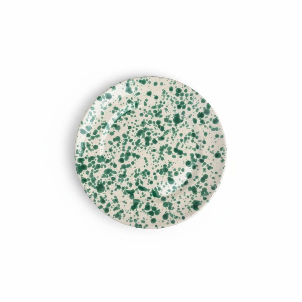 Piatto verde - sfondo bianco