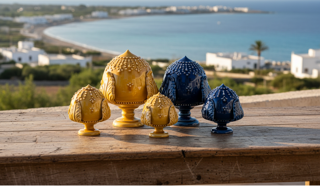 Pumi su tavolo antico con vista mare