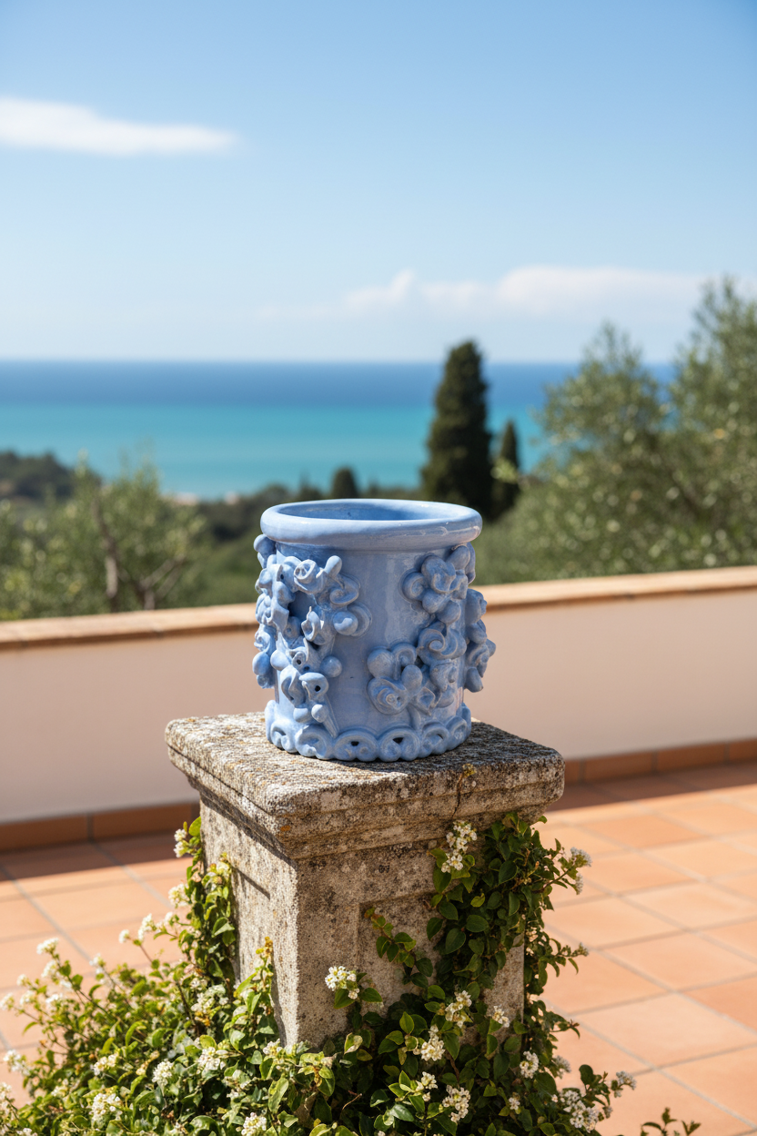 Pumo azzurro all'aria aperta