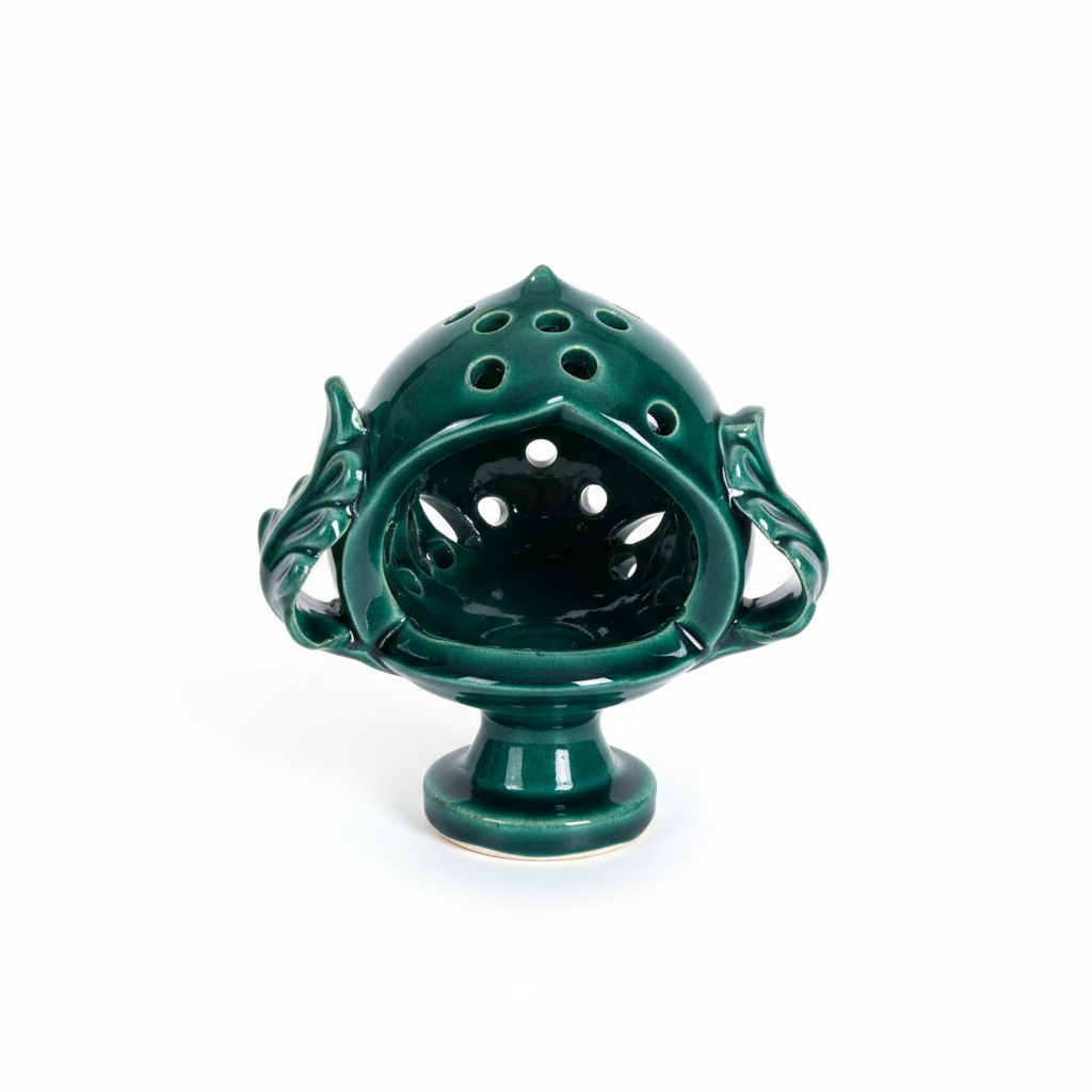 Pumo verde teal sfondo bianco